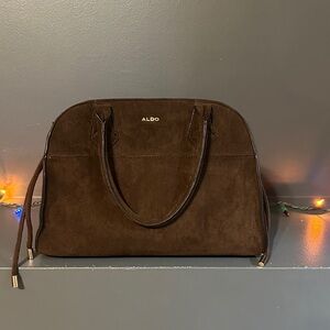 Aldo Dark Brown Suede Satchel